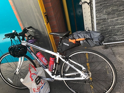Bike loaded with Ortlieb Saddle Bag