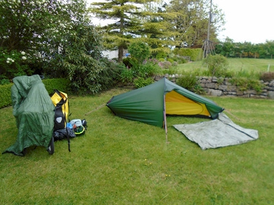 Hilleberg tent pitched on a John O'Groats to Land's End Cycle Tour
