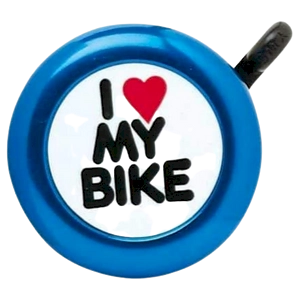 Blue bell with I love my bike.