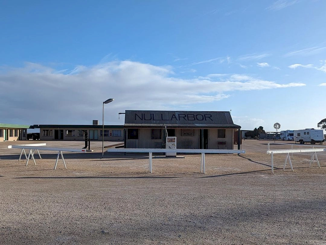 Nullarbor Roadhouse with Nullarbor on the roof