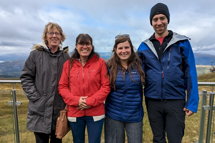 Zoe, Stewart, Julie and Jane pictured at Nevis Range Mountain Resort.